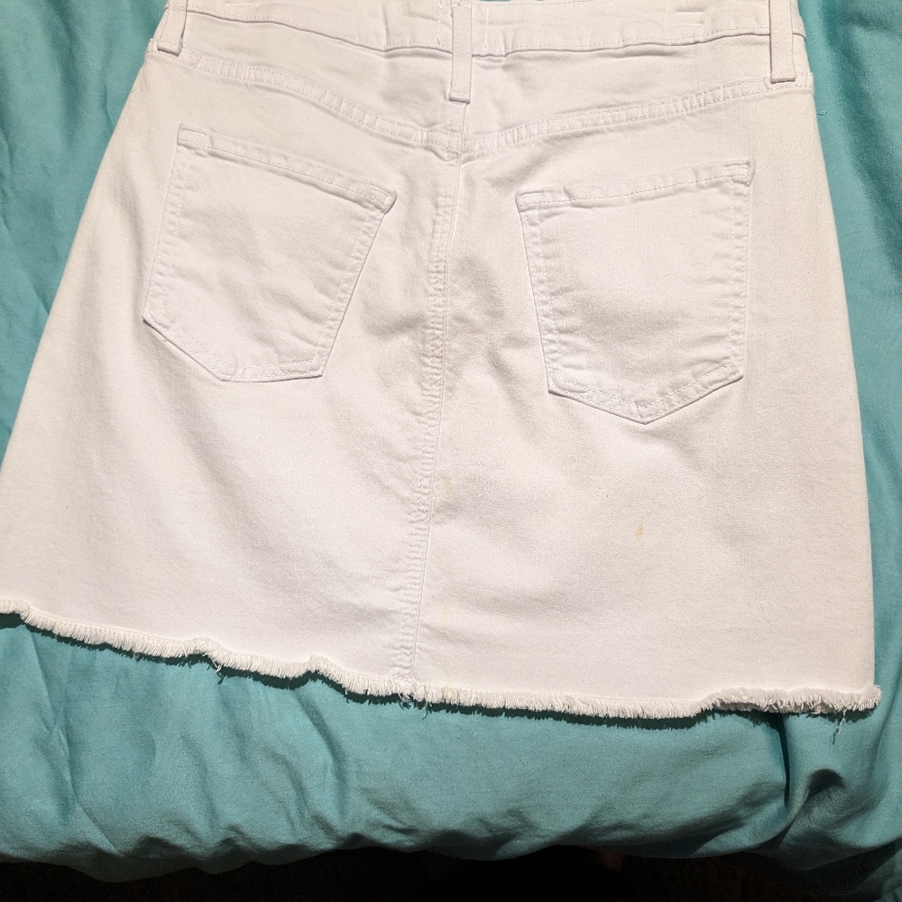 White mini skirt